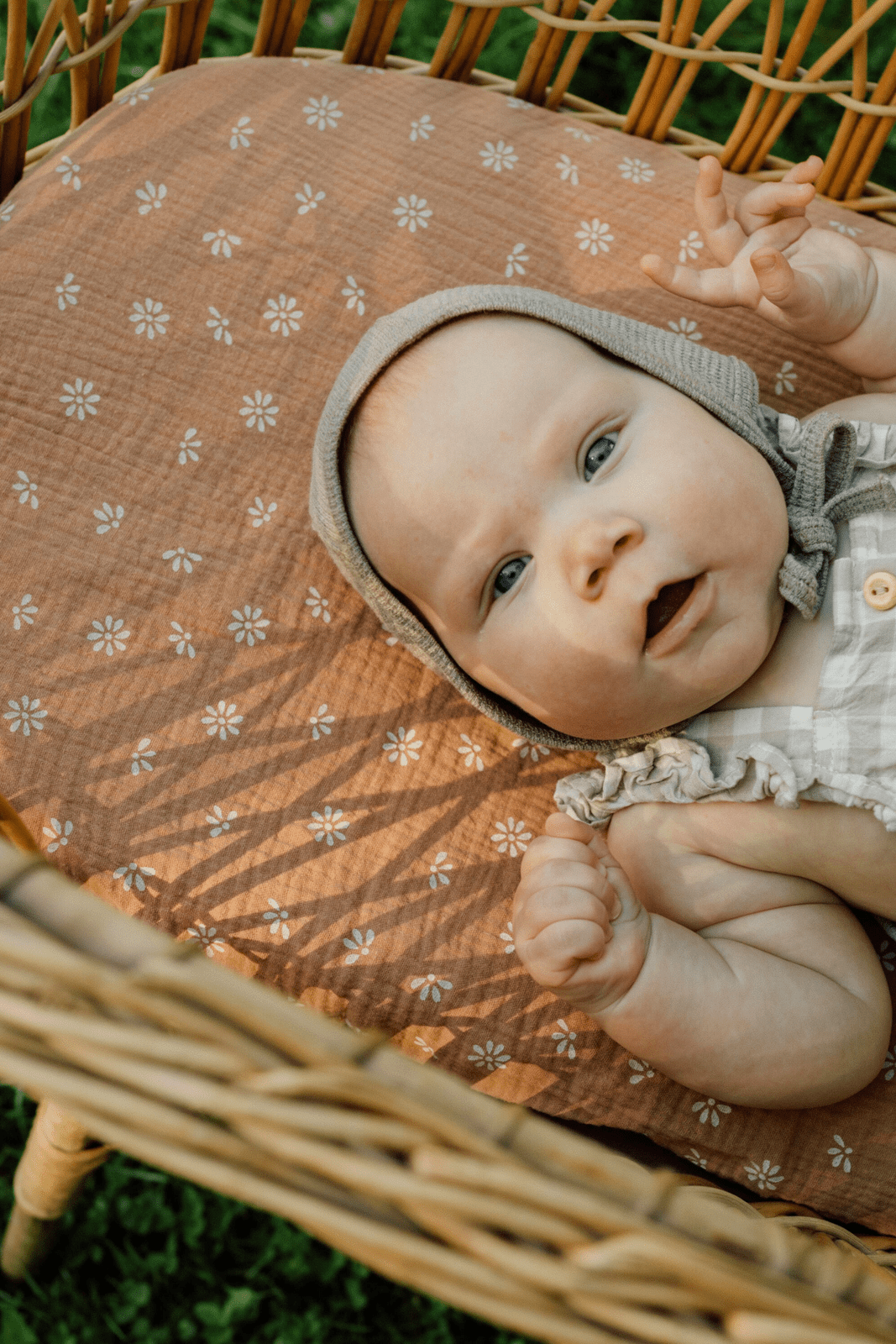 TISU diaper changing pad cover, Caramel Daisy - TISU Baby