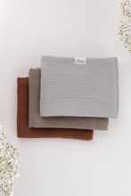 Laadige alla pilt galerii vaatamiseks, TISU musliinkomplekt: Cognac + Taupe + Silver Grey
